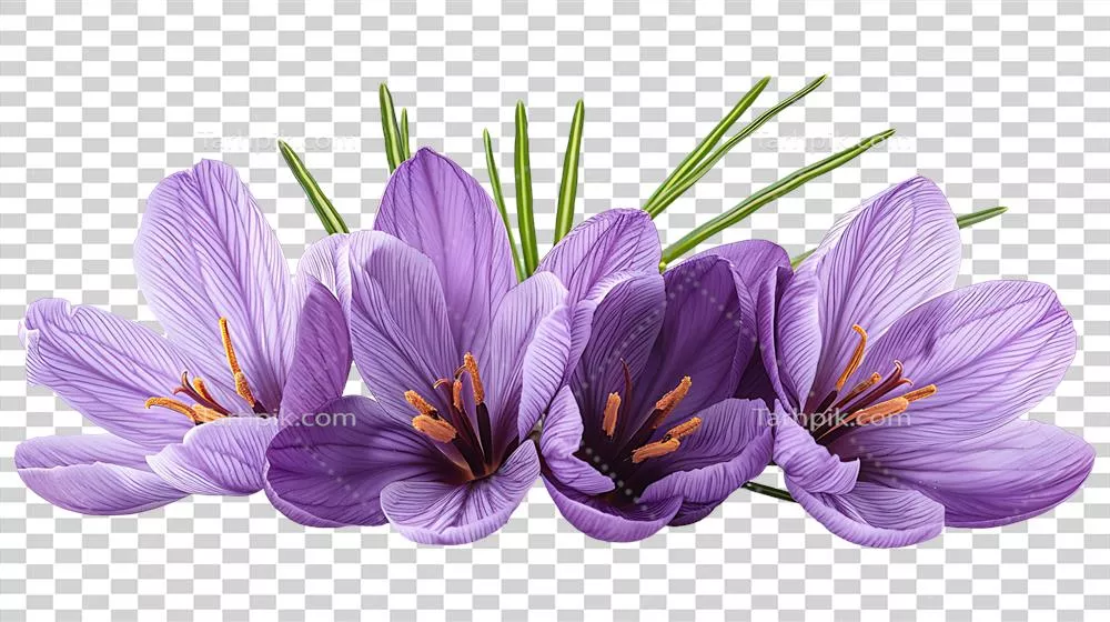 عکس دوربری عکس گیاه زعفران با پس زمینه شفاف و کیفیت بالا