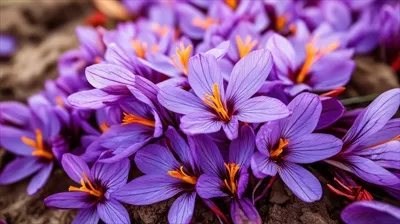 عکس گل های زعفران از گیاهان زعفران بالغ: زیبایی و ارزش اقتصادی