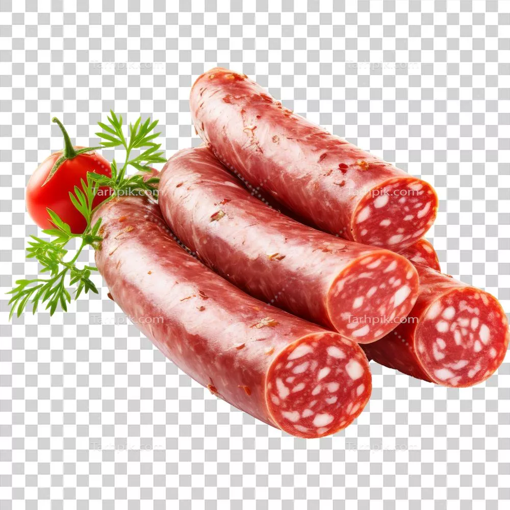 عکس دوربری سوسیس با کیفیت بالا بر روی پس زمینه شفاف برای طراحی های گرافیکی