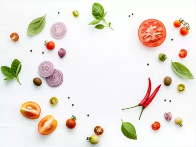 عکس تصویری زیبا از مواد تازه و طبیعی در یک قاب هنری
