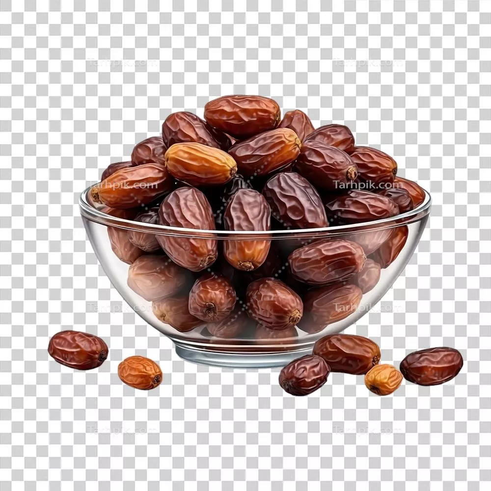 عکس دوربری تصویری زیبا از میوه های تازه در یک کاسه با پس زمینه شفاف