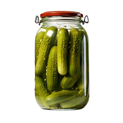 عکس دوربری خیار شور سبز رنگ در شیشه شفاف: یک تصویر جذاب و دلپذیر