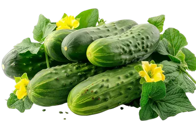 عکس دوربری خیارهای تازه با برگ ها و گل های زیبا در باغ