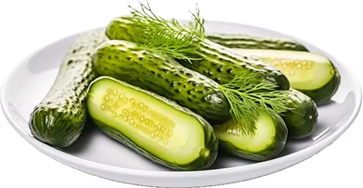 عکس دوربری خیار شورهای خوشمزه و زیبا در یک بشقاب جذاب و رنگارنگ