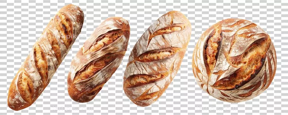 عکس دوربری نمایی از نان سنتی تازه پخته شده با بافتی روستایی و ارگانیک