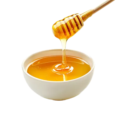 عکس دوربری عسل طبیعی در قاشق چوبی و کاسه، نمایی زیبا و شفاف