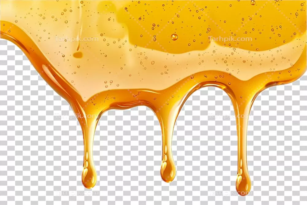 عکس دوربری عسل طلایی در حال چکیدن: زیبایی طبیعی و جذابیت بصری