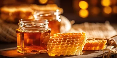 عکس عسل طبیعی در دل کویر: هنر گرافیکی با الهام از طبیعت و شیرینی