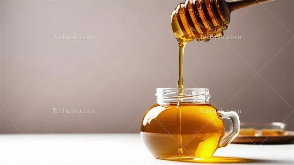 عکس تصویری زیبا و تازه از عسل با طراحی هوش مصنوعی و رنگ های شیرین