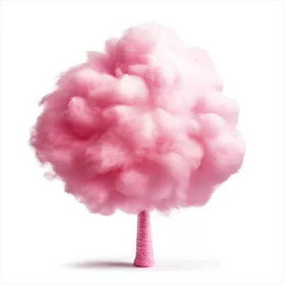 عکس تصویری زیبا از پشمک صورتی با طراحی هنری و خلاقانه