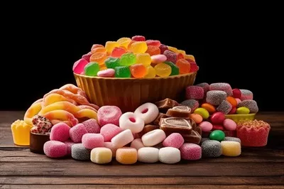عکس تصویری جذاب از تنقلات رنگارنگ و خوشمزه برای اشتها برانگیزی