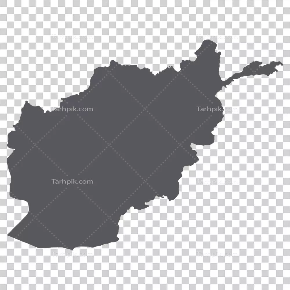 عکس دوربری نقشه افغانستان به رنگ خاکستری - نمایی جامع از جغرافیای کشور