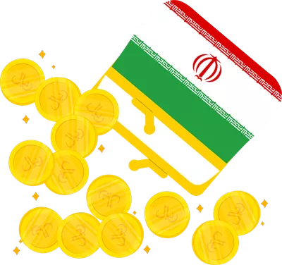 عکس دوربری پرچم ایران به صورت دست کشیده و طراحی شده با جزئیات زیبا