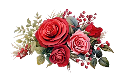 عکس دوربری گلی زیبا و شگفت انگیز از گل های سرخ در یک دسته گل بی نظیر