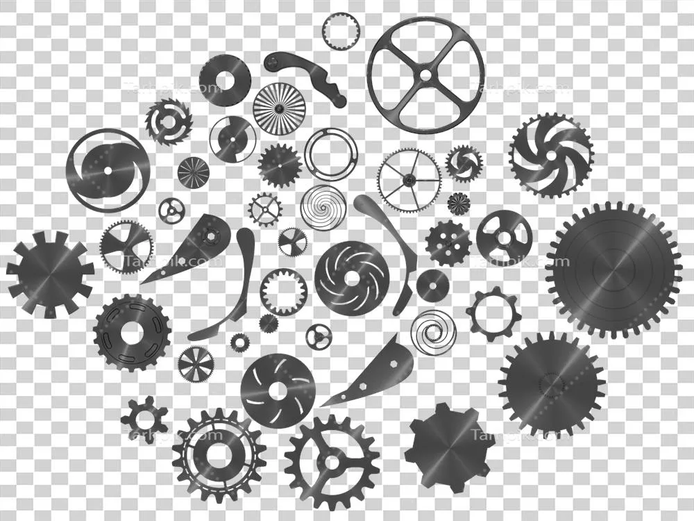 عکس دوربری تصویری از همکاری و هم افزایی تیمی با چرخ دنده های سه بعدی