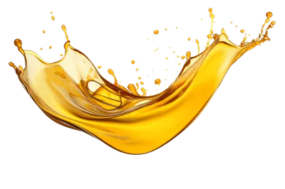 عکس دوربری تصویری زیبا از پاشش قطره روغن با پس زمینه شفاف و جذاب