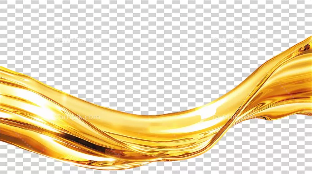 عکس دوربری پاشش قطره روغن بر روی پس زمینه شفاف با جزئیات زیبا و جذاب