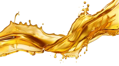 عکس دوربری پاشش مایع طلایی در پس زمینه ای شفاف و زیبا