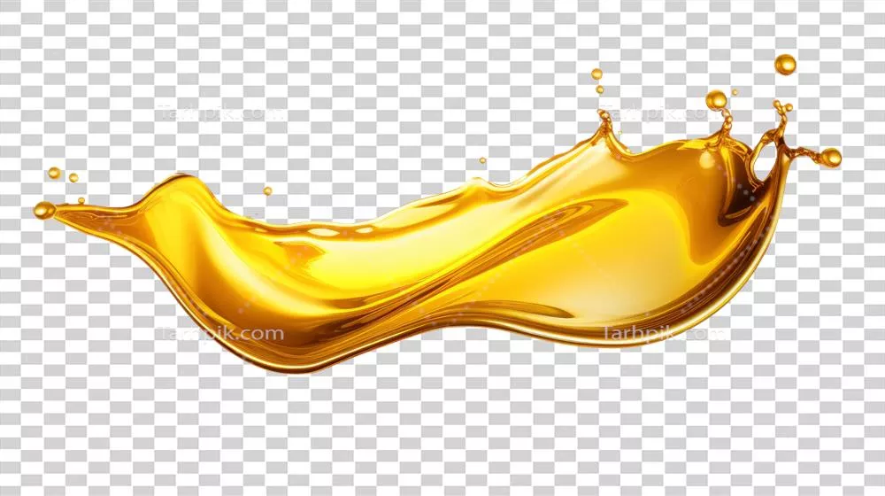 عکس دوربری تصویری زیبا از ریختن روغن طلایی با کیفیت بالا و شفاف