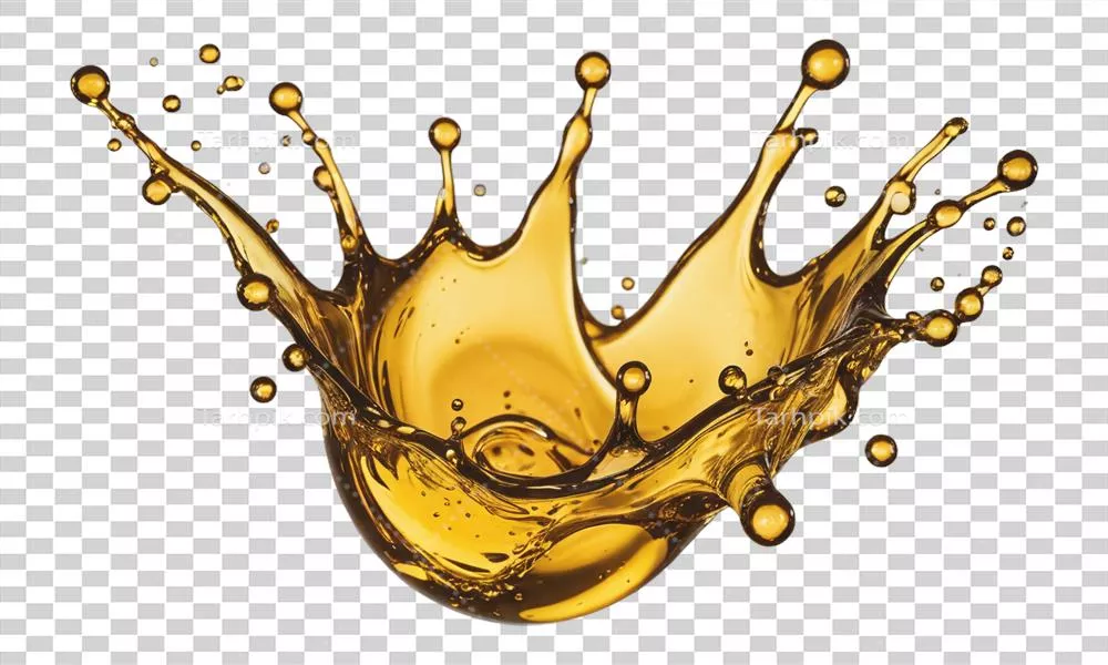 عکس دوربری تصویر برش خورده از قطرات روغن مایع با کیفیت بالا و شفاف
