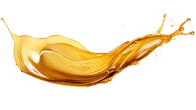 عکس دوربری تصویری زیبا از پاشش روغن طلایی با کیفیت بالا و شفاف