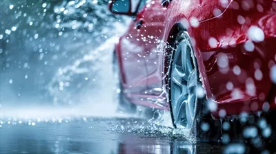 عکس تبلیغ شستشوی خودرو با طراحی هوش مصنوعی و فضای خالی برای متن