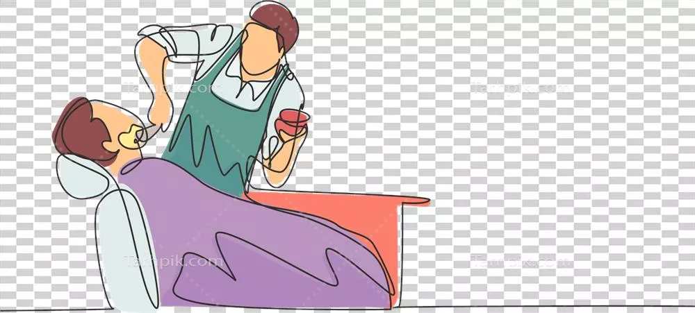 عکس دوربری طراحی گرافیکی از یک مشتری هیپستر در حال اصلاح ریش در آرایشگاه