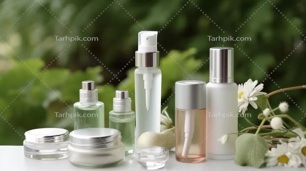 عکس تصویری زیبا از پس زمینه طبیعی با الهام از محصولات آرایشی و بهداشتی
