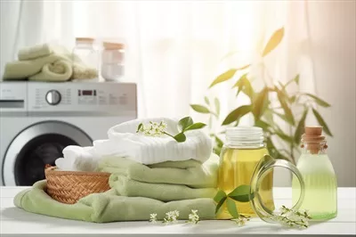 عکس شستشوی لباس های بهاری با مواد شوینده ارگانیک و طراحی زیبا