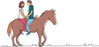 عکس دوربری طرحی زیبا از یک زوج در حال سواری با اسب در غروب آفتاب و پیشنهاد ازدواج