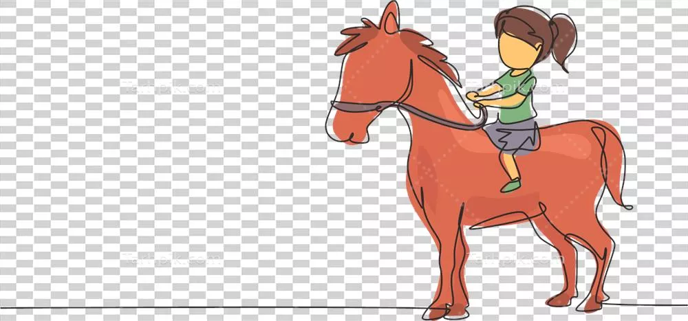 عکس دوربری دختر خوشحال و دوست داشتنی در حال سوارکاری بر روی اسب در پارک