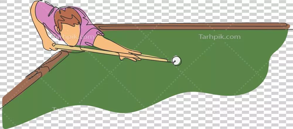 عکس دوربری تصویری از یک ورزشکار جوان و حرفه ای در حال بازی بیلیارد در یک بار