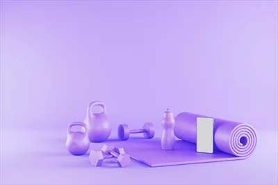 عکس تصویری جذاب از گوشی هوشمند و تجهیزات ورزشی برای اپلیکیشن تناسب اندام