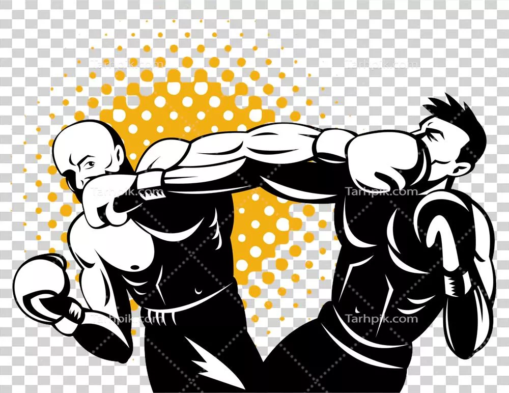 عکس دوربری تصویری از بوکسور در حال اجرای یک ضربه knockout با قدرت بالا