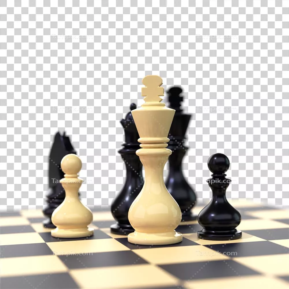 عکس دوربری ترکیب سه بعدی شطرنج با طراحی خلاقانه و جذاب