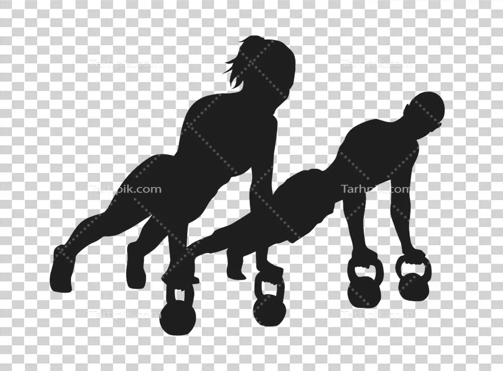عکس دوربری تصویری زیبا از سایه های یک زوج در حال ورزش و تناسب اندام