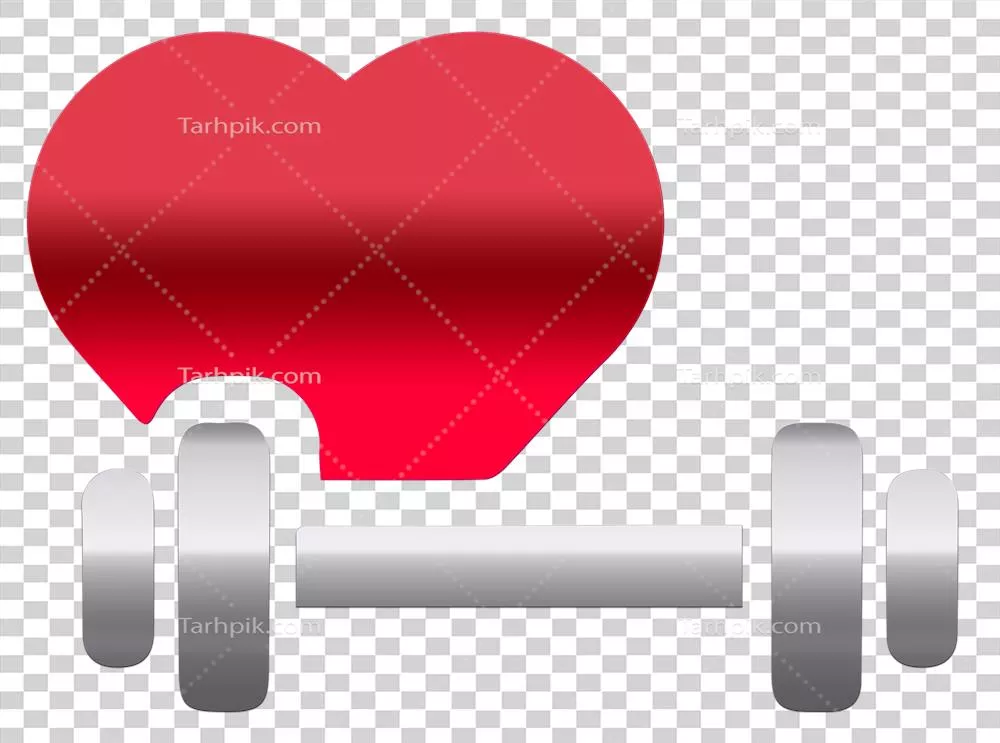 عکس دوربری آیکون مدرن و جذاب قلب برای تناسب اندام با پس زمینه شفاف