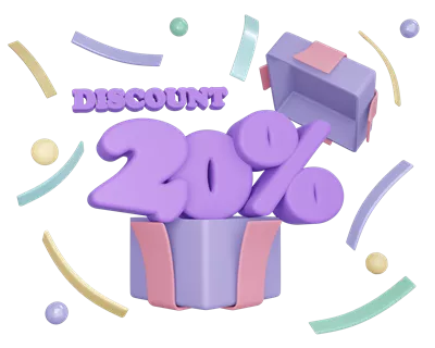 عکس دوربری تخفیف ویژه 20 درصدی بر روی جعبه هدیه با طراحی جذاب و منحصر به فرد