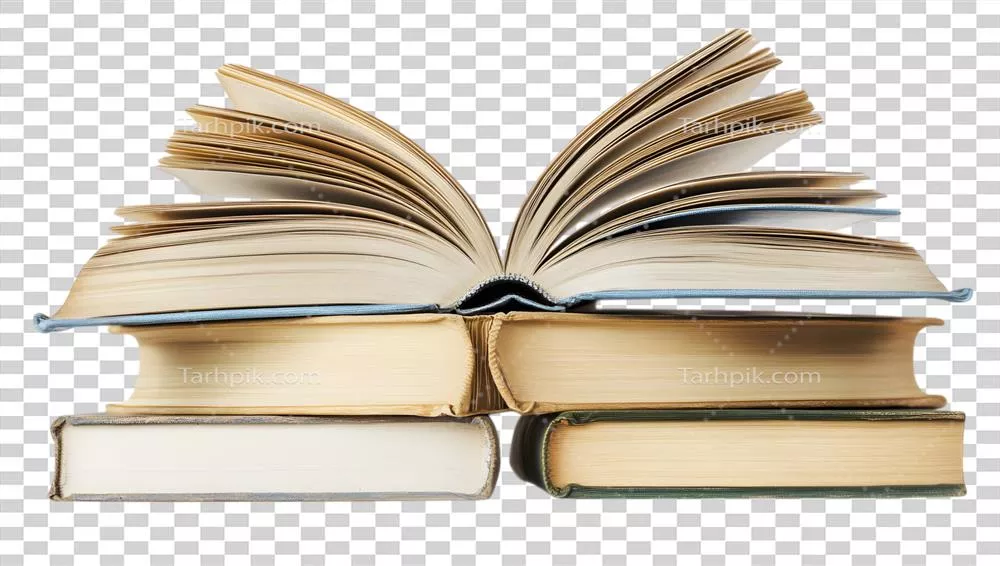 عکس دوربری مجموعه ای از کتاب ها با موضوعات مختلف و جذاب