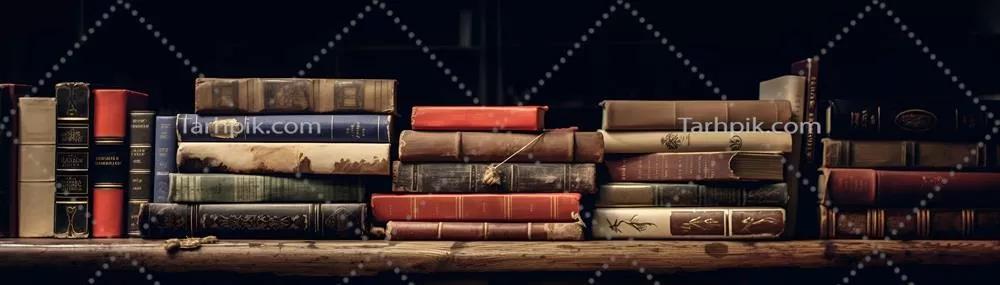 عکس کتاب های تولید شده با هوش مصنوعی بر روی میز: دنیای جدید ادبیات