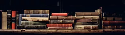 عکس کتاب های تولید شده با هوش مصنوعی بر روی میز: دنیای جدید ادبیات