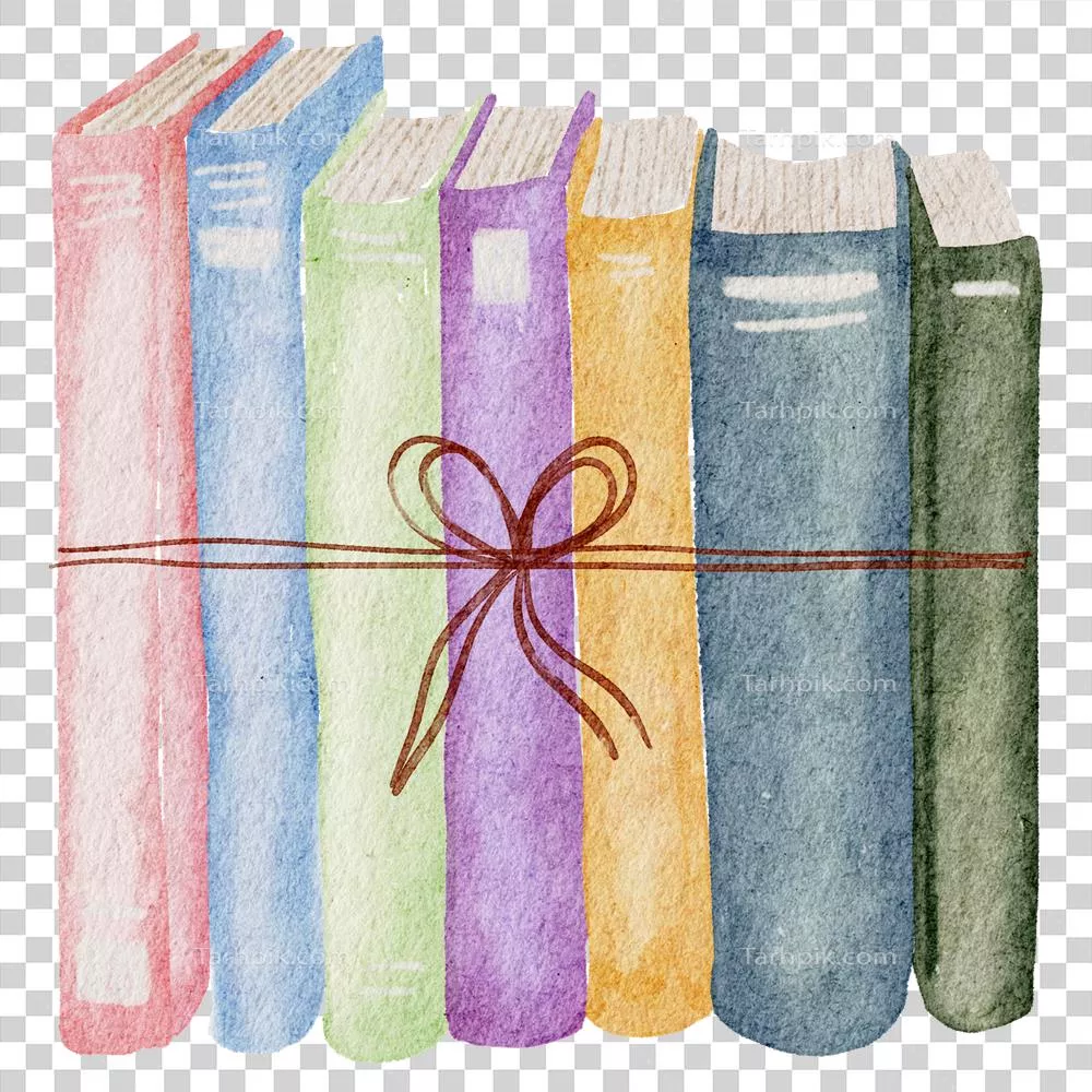 عکس دوربری کتاب دست نویس با طراحی آبرنگی و عناصر وینتج زیبا