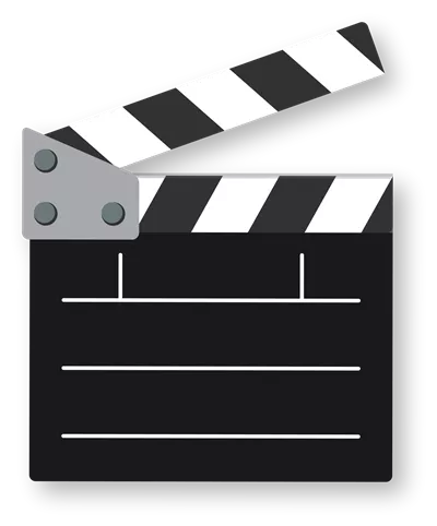 عکس دوربری نماد سینما: تصویر جذاب از یک فیلم با کلاپر سیاه و سفید