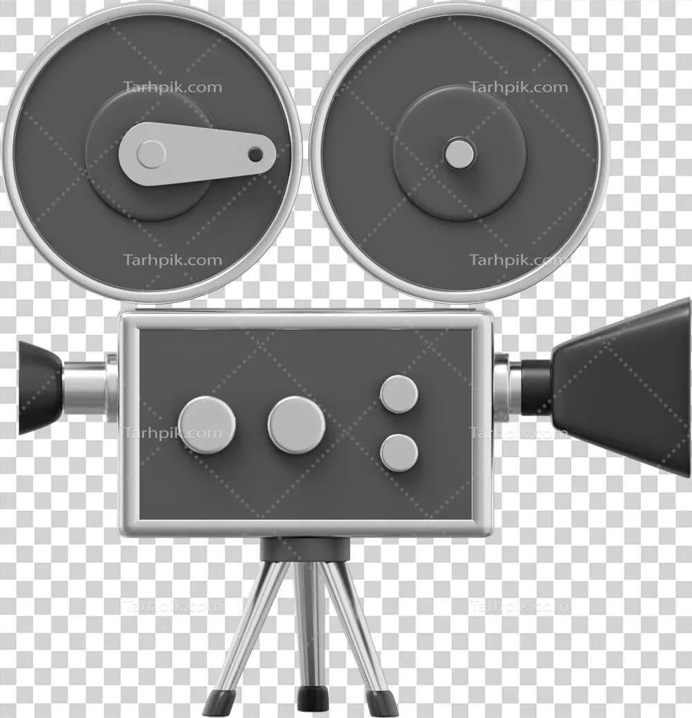 عکس دوربری دوربین فیلم برداری کارتونی وینتیج با طراحی خنده دار و جذاب