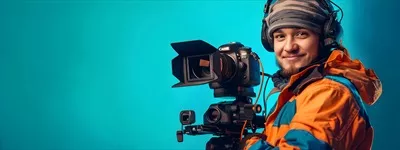 عکس تصویری از جوانان با لبخند درخشان در استودیوی تولید پرجنب و جوش