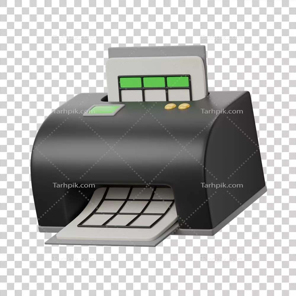 عکس دوربری تصویری از یک فایل اکسل که با پرینتر چاپ شده و به صورت سه بعدی طراحی شده است
