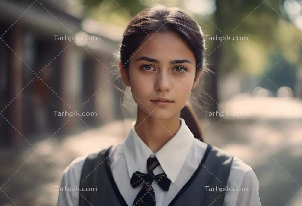 عکس پرتره ای زیبا از یک زن جوان جذاب با چهره ای دلربا و رمانتیک