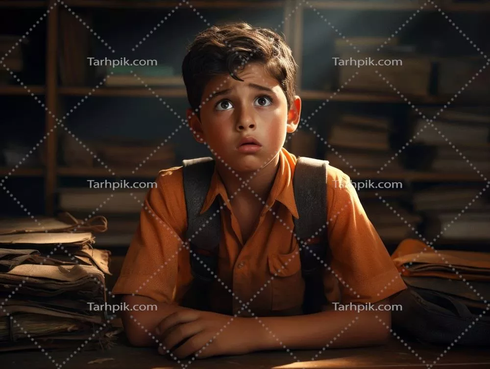 عکس لحظه ای احساسی و پویا از یک کودک هندی در مدرسه