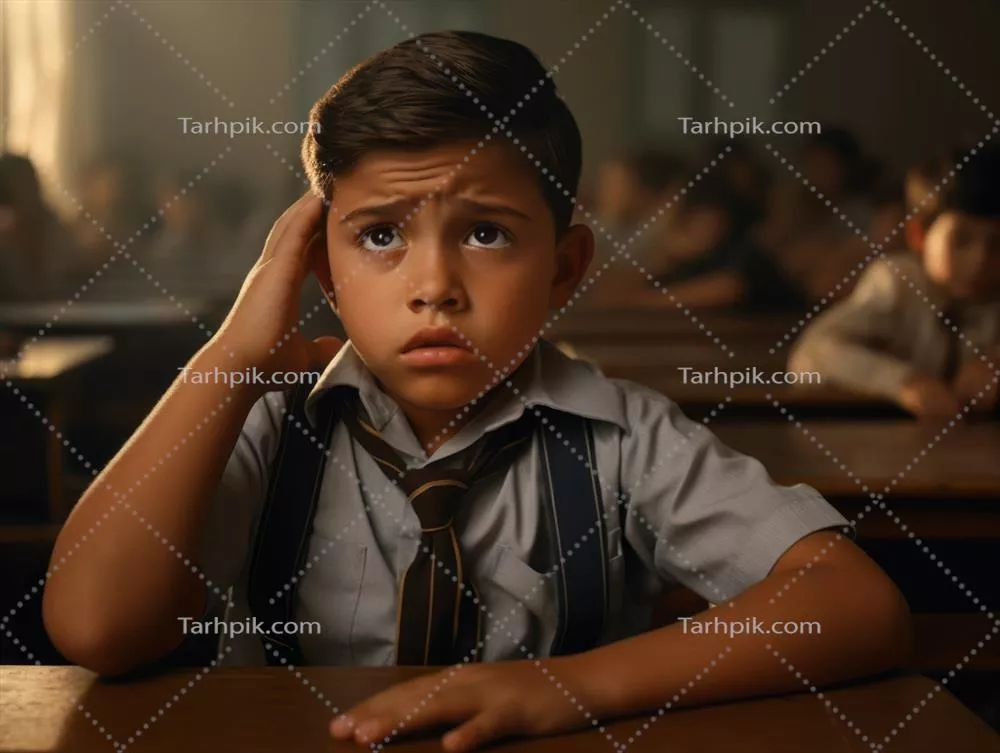 عکس لحظه ای احساسی و پویا از یک کودک مکزیکی در مدرسه