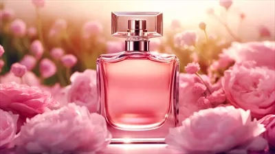 عکس عطر لوکس با رایحه گل های زیبا در باغی پر از گل های صورتی